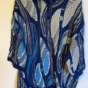 Men Vintage Coogi 2X Short Sleeve Sweater